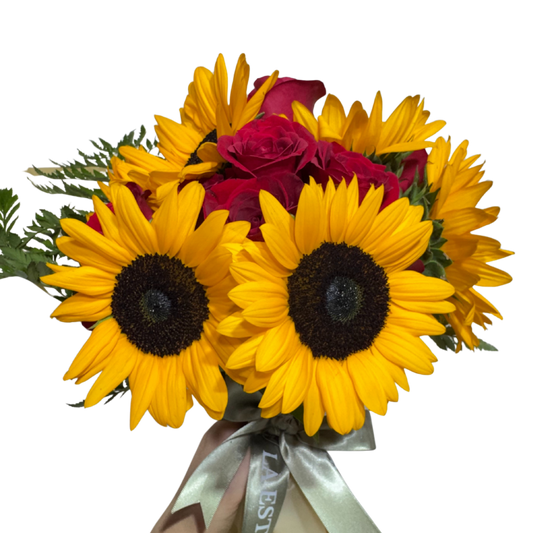 Ramo de Girasoles y Rosas Rojas