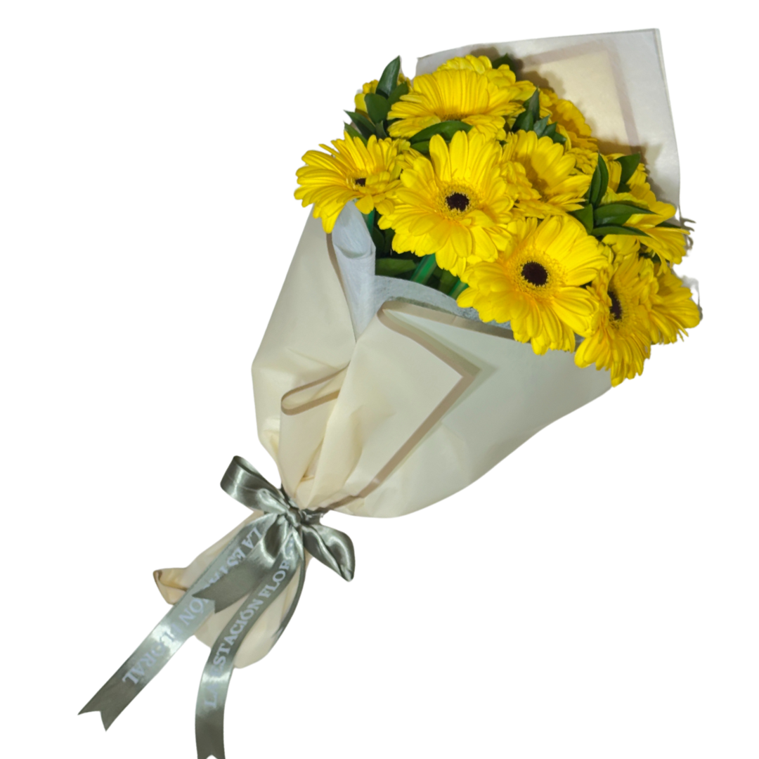 Ramo de Gerberas Amarillas con Follaje