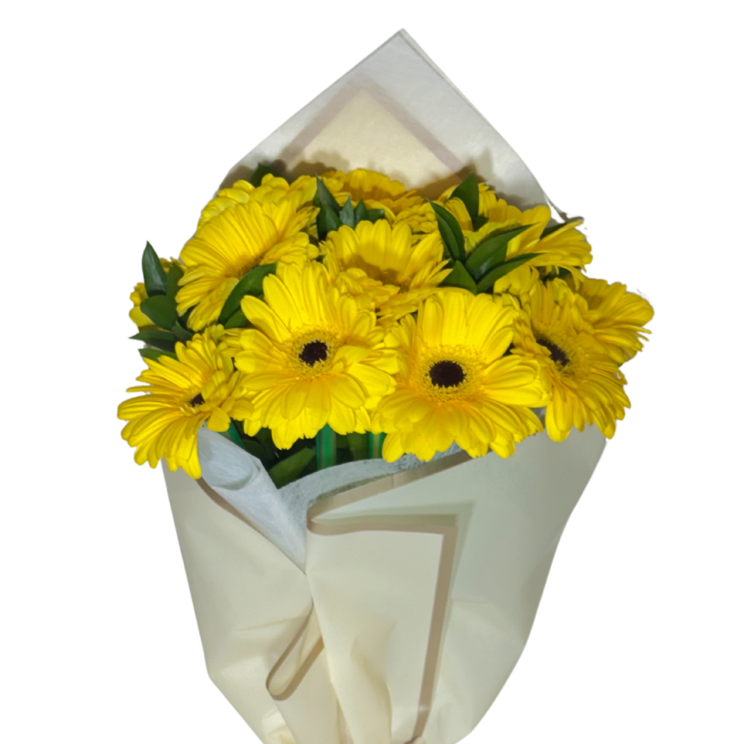 Ramo de Gerberas Amarillas con Follaje