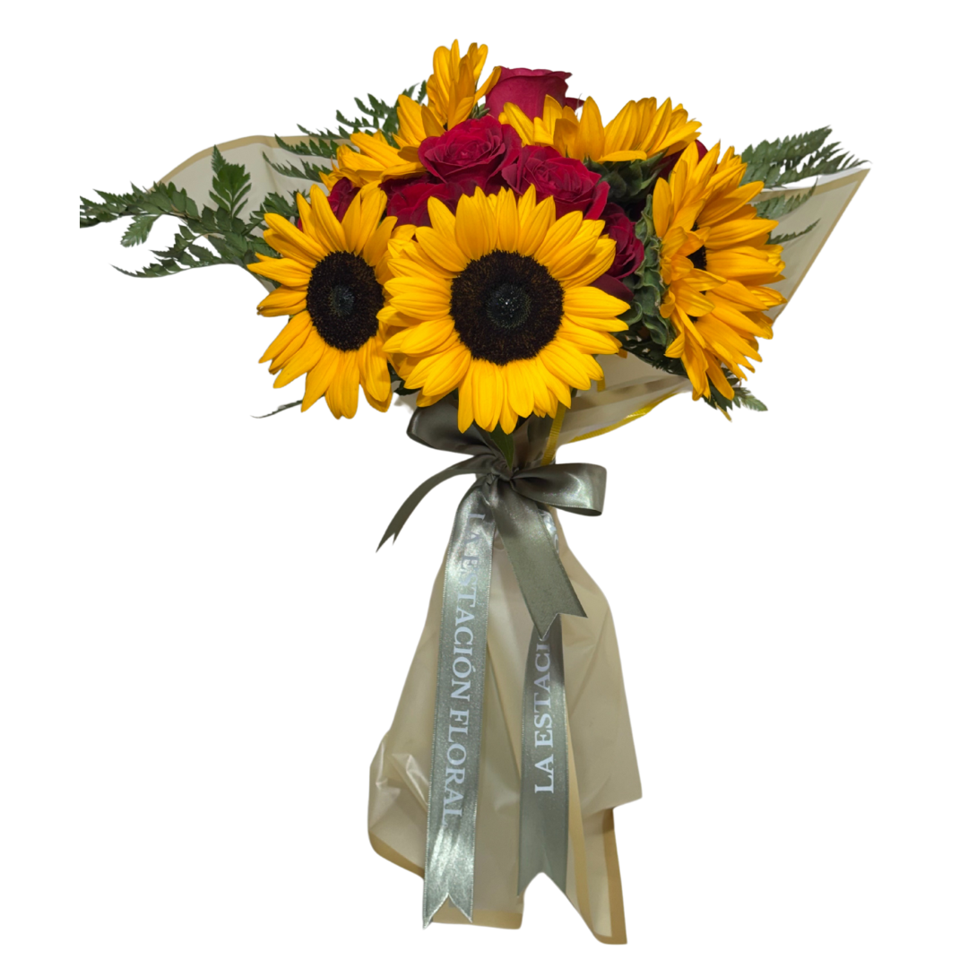 Ramo de Girasoles y Rosas Rojas