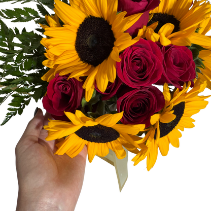 Ramo de Girasoles y Rosas Rojas