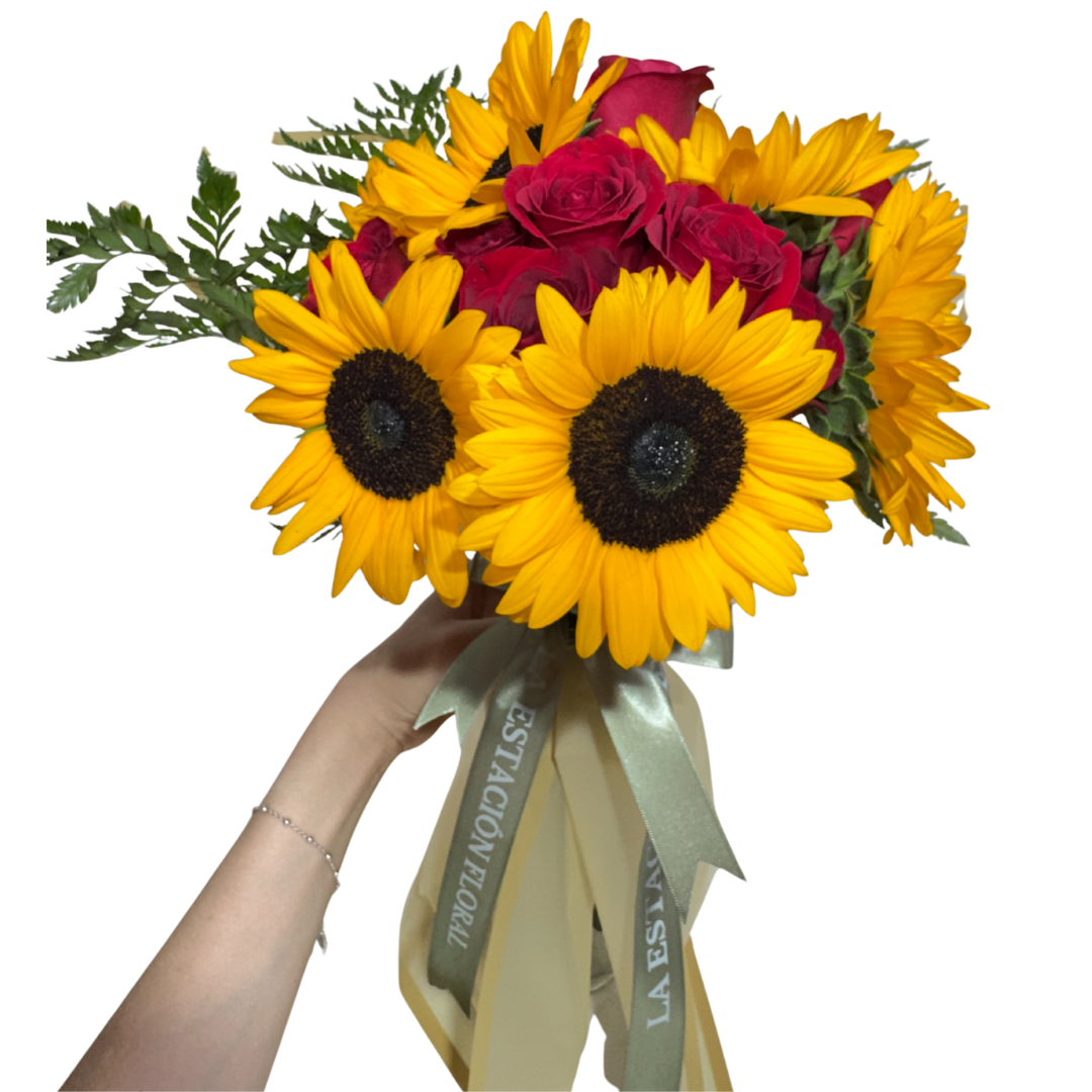 Ramo de Girasoles y Rosas Rojas