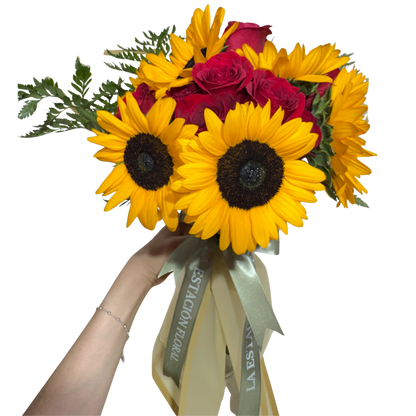Ramo de Girasoles y Rosas Rojas