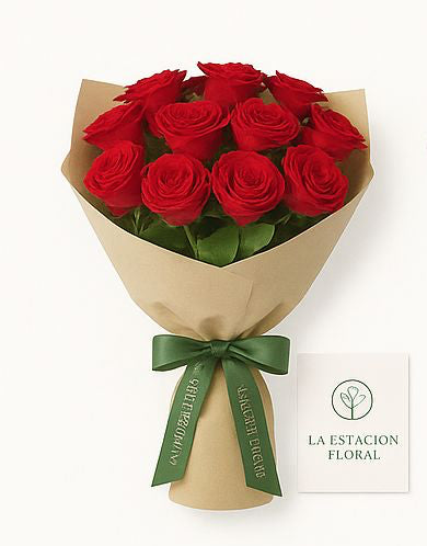 12 Rosas Rojas en ramo
